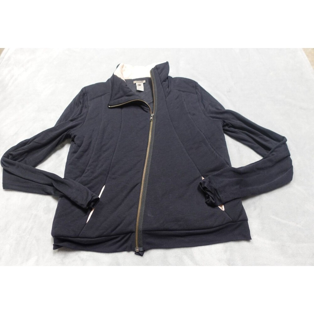 Jigsaw Womens Size Large Navy Blue Full Zip Athletic Jacket Open